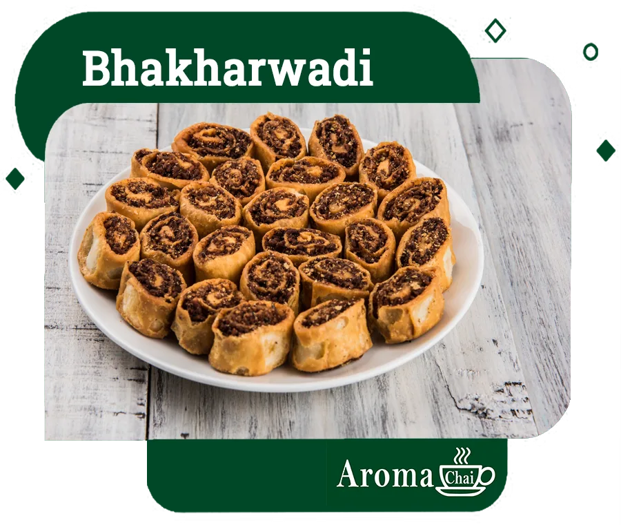 Bhakarwadi snack at Aroma Chai